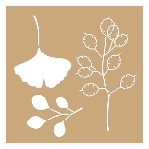 2 Kraft Ginkgo biloba- ja luontostensiiliä 20 x 20 cm kastanj