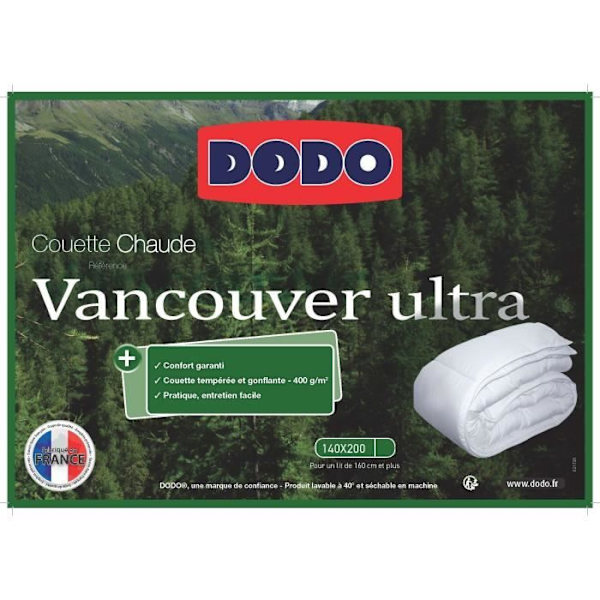VANCOUVER DODO varmt täcke - 140x200 cm - Ultra Vit