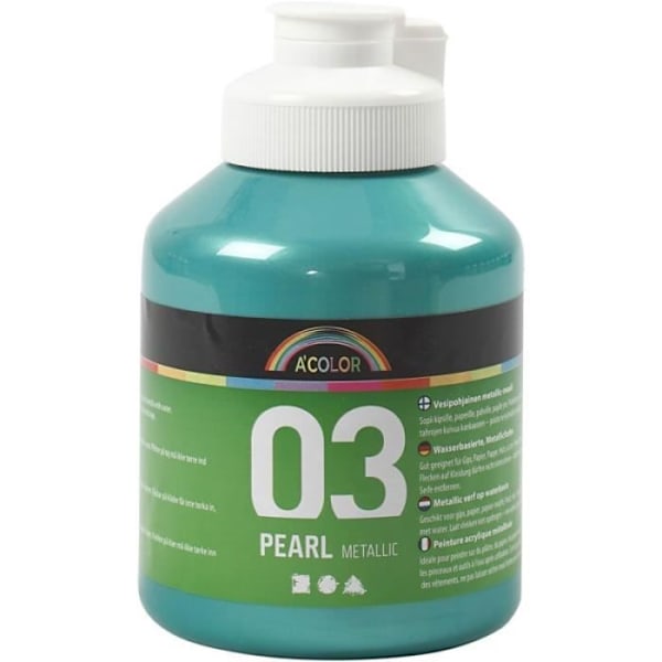 Akrylmaling - A-Color - 500 ml - Grøn farve - Høj kvalitet - Blanding