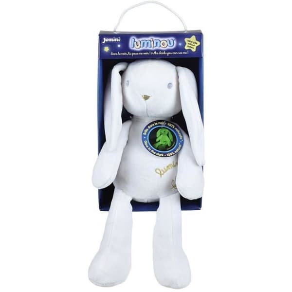 LUMINOU Valoisa pehmolelu pupu +/- 30 cm Vit