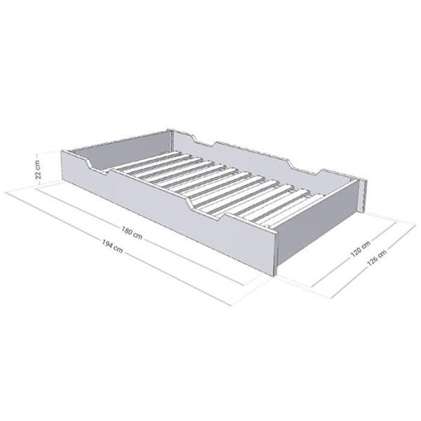 Sengeskuffe 120 x 200 med BUDDY boxspring - lyseblå Blå