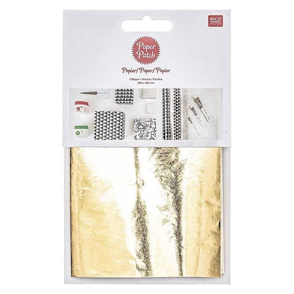 Glänsande guld lapppapper 30 x 42 cm gyllene