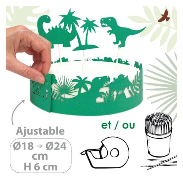 Paperinen dinosauruskakun koristelu Grön