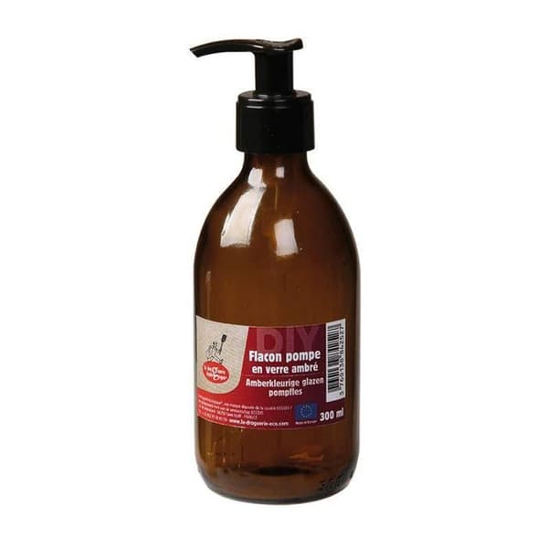 Pumpflaska - Bärnstensfärgat glas - 300 ml