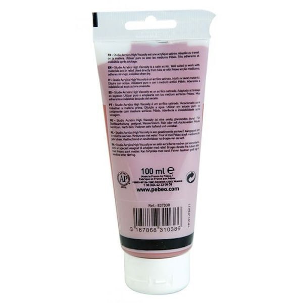 Akrylmaling - Pébéo - Studio - Brændt Sienna - 100 ml - Satin - Høj viskositet kastanj