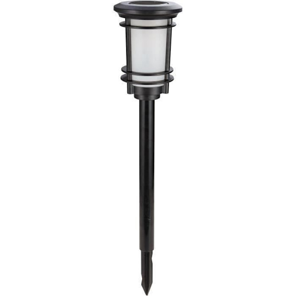 Sollykta med naturlig lågeffekt - GALIX - 33 flimrande lysdioder - termoformad ABS - 64/53 x 13,4 cm Svart