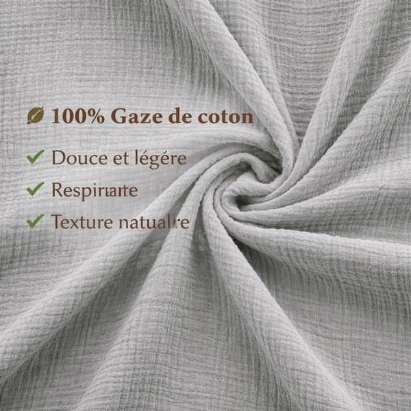 Sängkläder - REA PÅ TEXTIL - Alia - Bomullsgaze - 260x240cm - Grå Grå