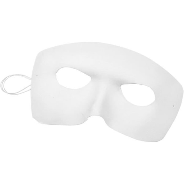 Maske ulv - Ikke specificeret - 12 x 17 cm - Fløjlsfinish - Elastikker inkluderet - Dekorativ Vit