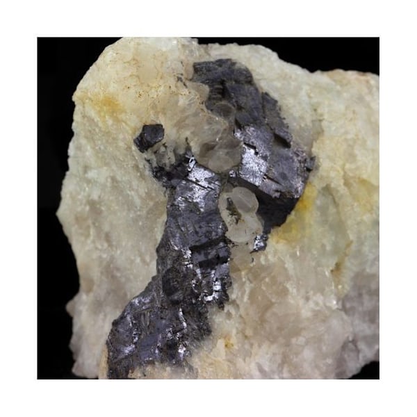 Sten og mineraler. Argentiferous Galena + Kvarts. 505,0 øre. Oulles, Isère, Frankrig.