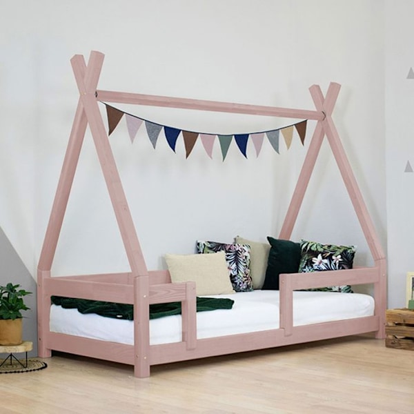 Lit cabane enfant NAKANA 120 x 180 vaaleanpunainen pastel Rosa
