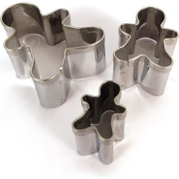 Kakformar i metall - Pepparkaksgubbe - 3 stycken - DTM Silver