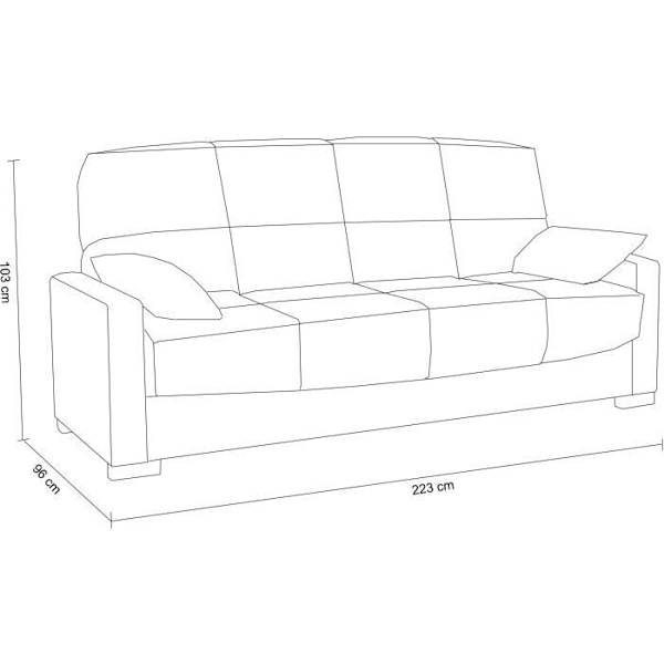 3-sits bäddsoffa - Taupe - 17 cm madrass - L223 x D96 x H 103 cm - MEGAN Mol