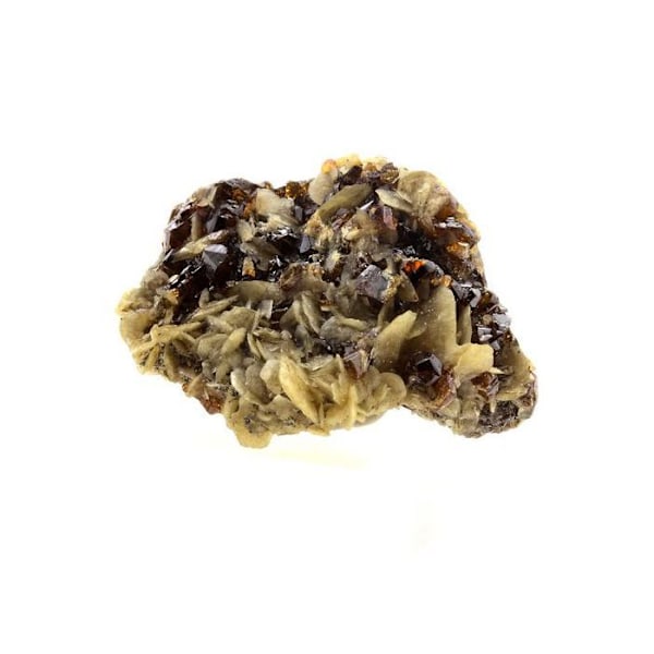 Stenar och mineraler. Sphalerit (Blende) + Siderit. 57,0 ct. La Mure, Isère, Frankrike..