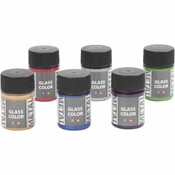 Gennemsigtig vandbaseret maling til glas med metallisk effekt. ref 31762