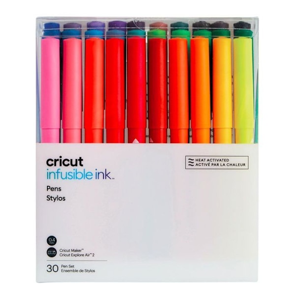 Infuusittavat musteet - Cricut - Ohut kärki 0,4 mm - 30 kpl - Sateenkaaren värit - Sekoitus Alla nyanser av regnbågens färger
