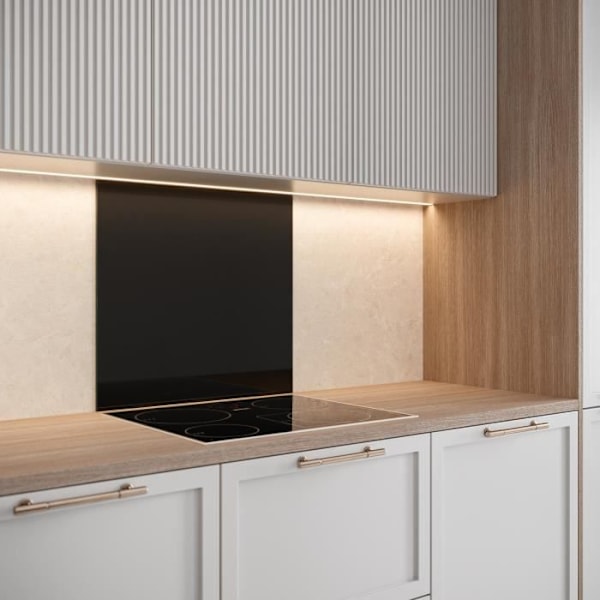 Stänkstöd - SAINT GOBAIN - Mattsvart - Glas - 70 cm - 60 cm - Svart EMALEL glashuvbas 70X60 svart