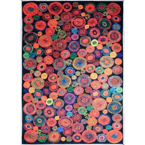 Tæppe - MANI TEXTILE - HAPPY - Sort - 160x230 - Skridsikker og maskinvaskbar Svart