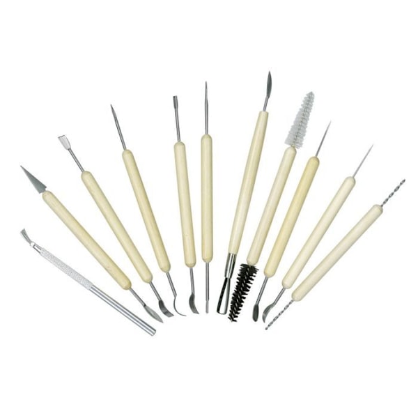 Modelleringstillbehör - DTM LOISIRS CREatif - Set 11 - Plastverktyg - För polymerlera - Blandat Beige