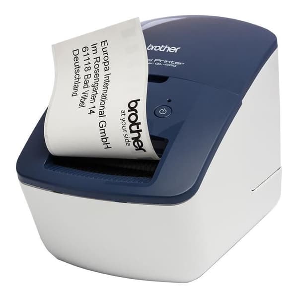 Etiketprinter - BROTHER - QL-600 - Professionel blå - Ideel til små virksomheder og hjemmearbejde