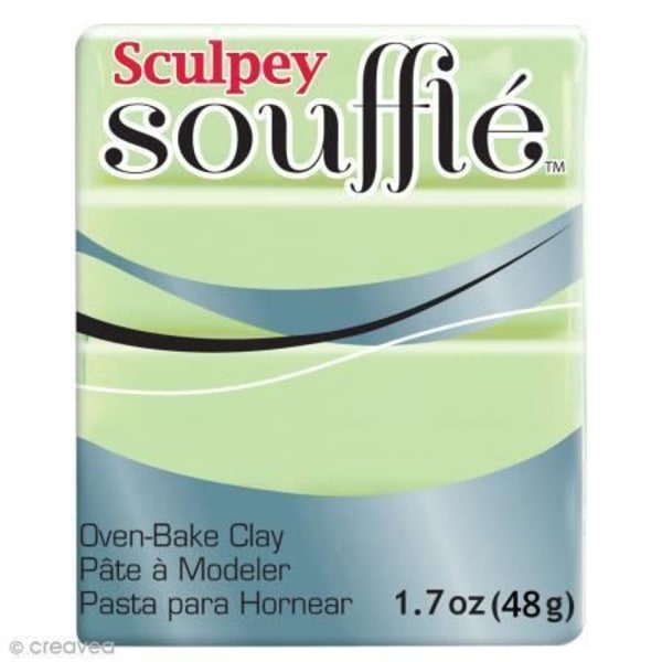 Pâte Sculpey Soufflé - Grön Pistage - Sculpey Soufflé ugnsbakad polymertång Pistage grön