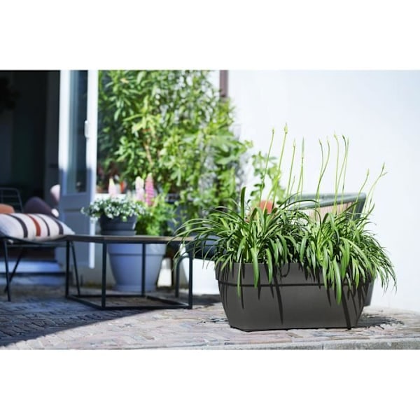 Elho Vibia Campana Terrasse 80 blomsterkasse - Sort - L 77 x B 35 x H 33 cm - udendørs - 100% genanvendt Antracit