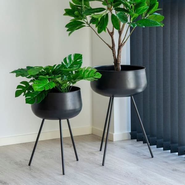 House Nordic Urtepotter 2 stk Kira Sort Svart