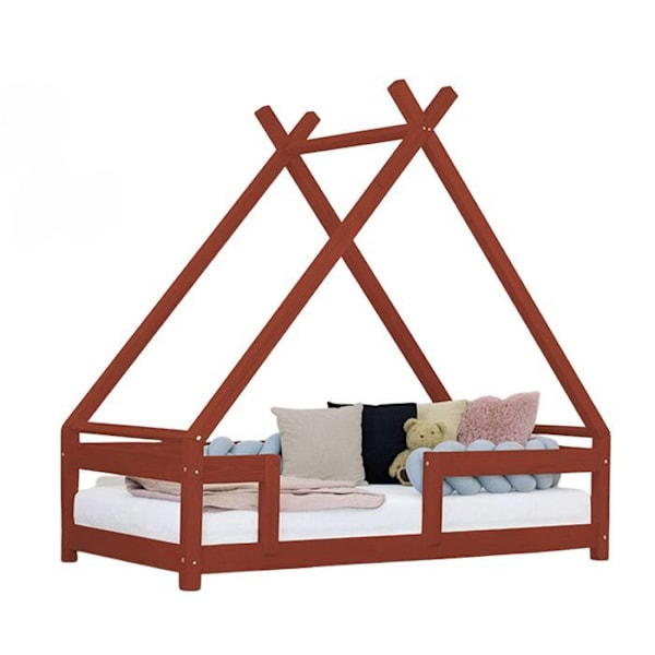 'Lit cabane enfant TAHUKA 120 x 180 punainen tiili' Röd