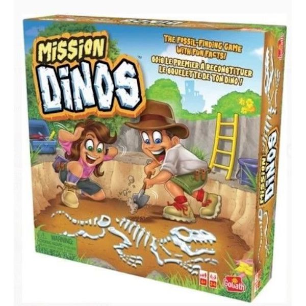 Mission Dinos, børnebrætspil, pædagogisk brætspil, 2 til 4 spillere, GOLIATH, fra 4 år og opefter Flerfärgad