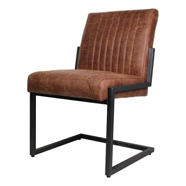 Stol - HSM - Texas - Yatchläder - Metall - Nutida - Design Cognac