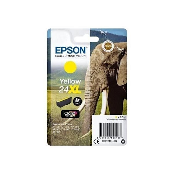 EPSON Bläckpatron T2434 XL Gul - Elephant (C13T24344012)