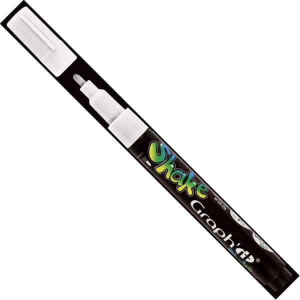 Graph'it shake 2,5 mm Graph'it Shake vattenbaserad färgmarkör, - Färg: Vit - Kod: 0000 - Tips: fin, 2,5 mm - ou