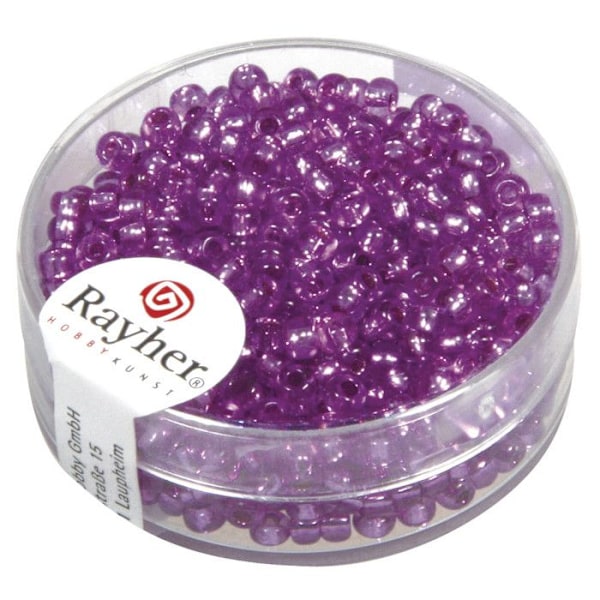 Perle rocaille med silverbeslag Lilas Ø 2,6 mm 16 g Lila