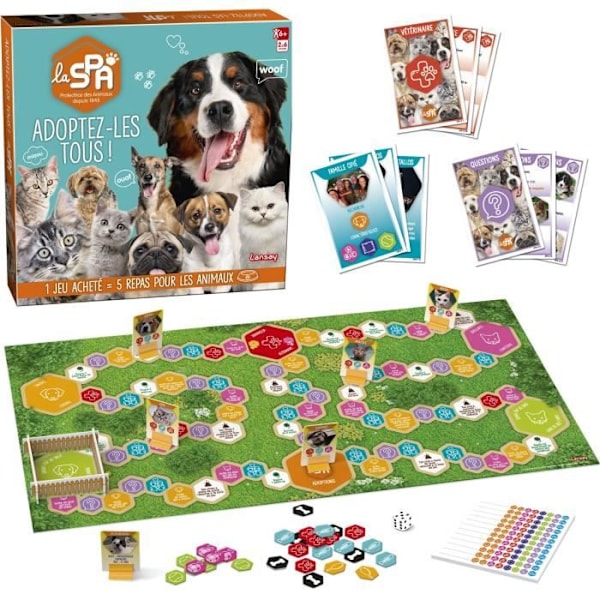LANSAY - SPA® - ADOPTER DEM ALLE! - Brætspil - 2 til 6 spillere - Fra 6 år Flerfärgad