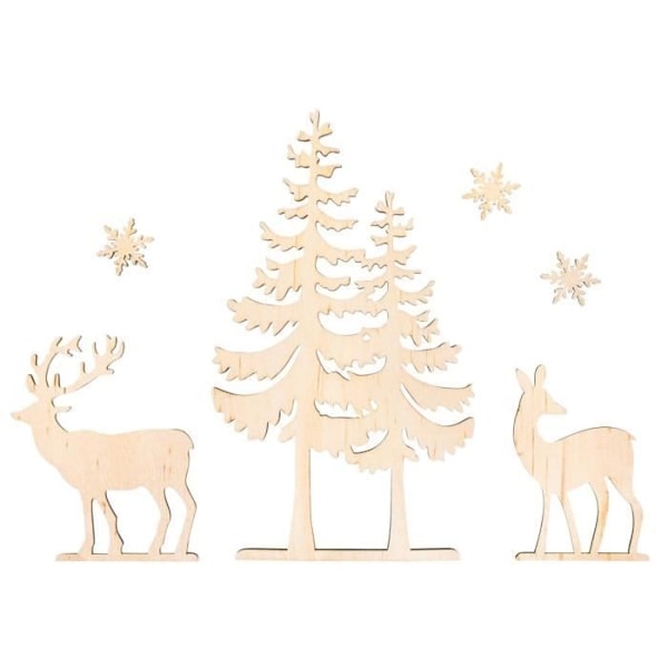 Motiver i træ - RAYHER - 46322000 - Julepynt - 6 stk. - FSC 100% træ