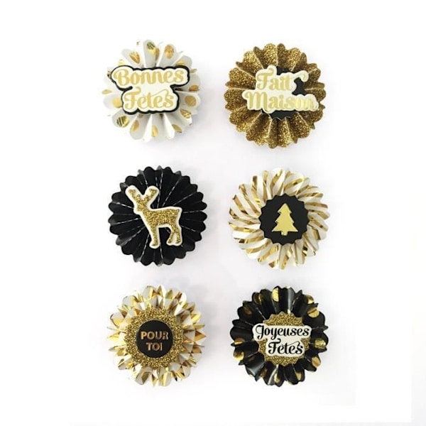 3D Joulustickerit beige, svart, guld