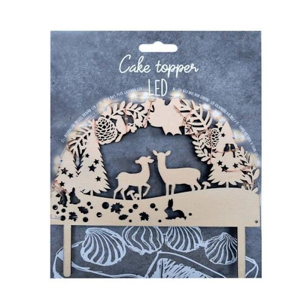 Kagetopper i træ med LED Enchanted Forest