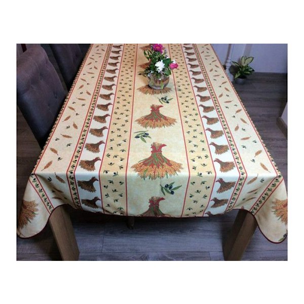 Pöytäliina - Viljasoitto - Beige - 150x240cm - Tahraantumaton - Polyesteri beige