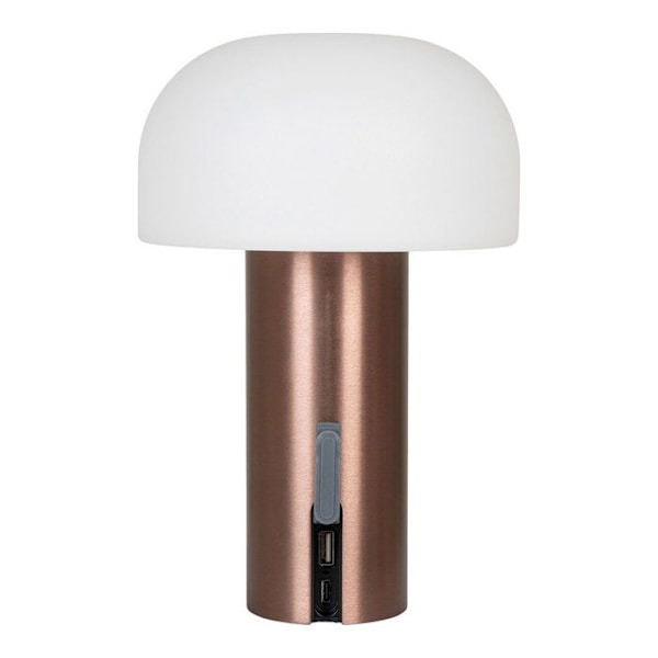 Genopladelig LED udendørs lampe - Hvid og Kobber - 15x22 cm - Moderne design - USB genopladelig Vit