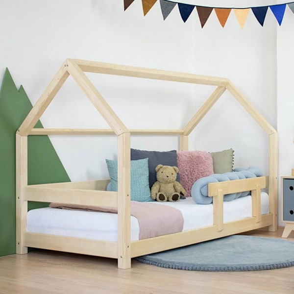 Lit cabane - Benlemi - TERY - Verni - 140x200cm - Massiivipuu - 1 paikka Beige