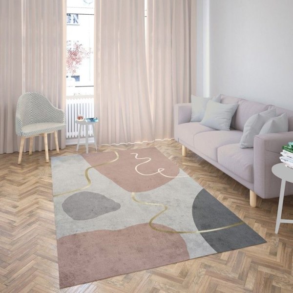 Matto - YKSINKERTAINEN - 120x180 - Vaaleanpunainen - Paksuus 6mm - Latex-tausta - Polyesteri Rosa