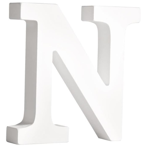 Bokstav N - Vit MDF - 11 cm - Rayher