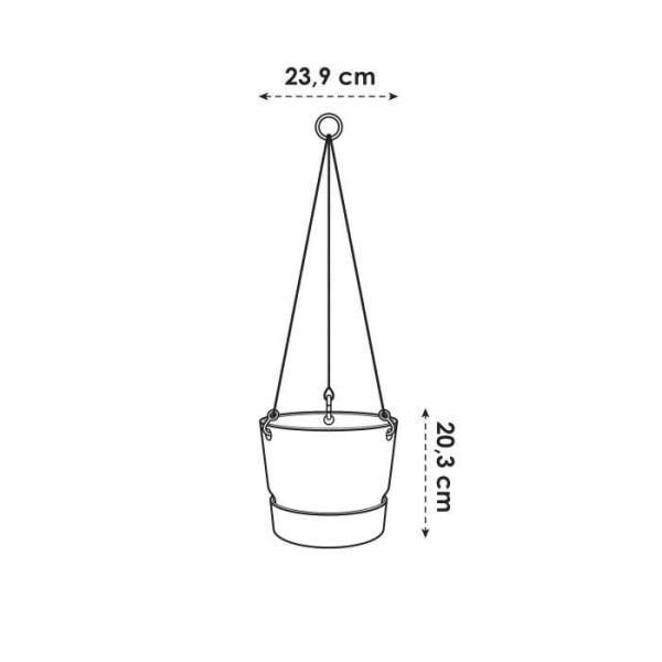 ELHO Greenville 24 hängande plantering - Utomhus - Ø 23,9 x H 20,3 cm - Vit Vit