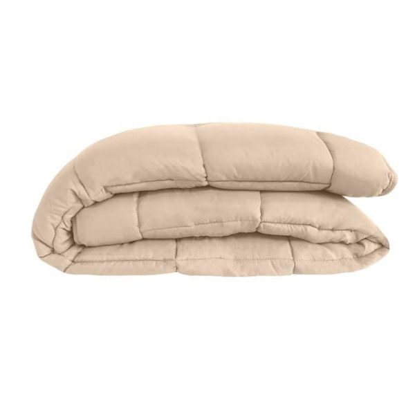CALGARY Varm mikrofiberdyne 400g/m² Småsten & Ingefær 220x240cm Pebble Grey och Ginger Brown