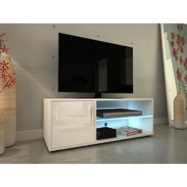 KORA tv-skab med LED-belysning - Moderne - hvidlakeret - L 100 cm Vit