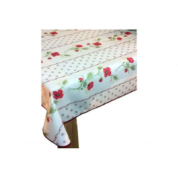 Rektangelduk duk - Poppy Flower Anti-stain - röd - 150x300