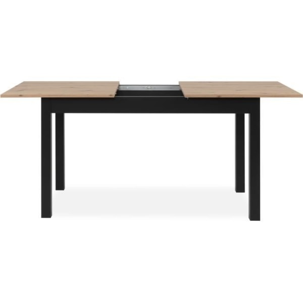 COBURG utdragbart bord + 1 st 40cm förlängning - Industriell stil - Hantverkare ek/svart - 10 personer - L 137-177 x H 76,5 x D 80 cm