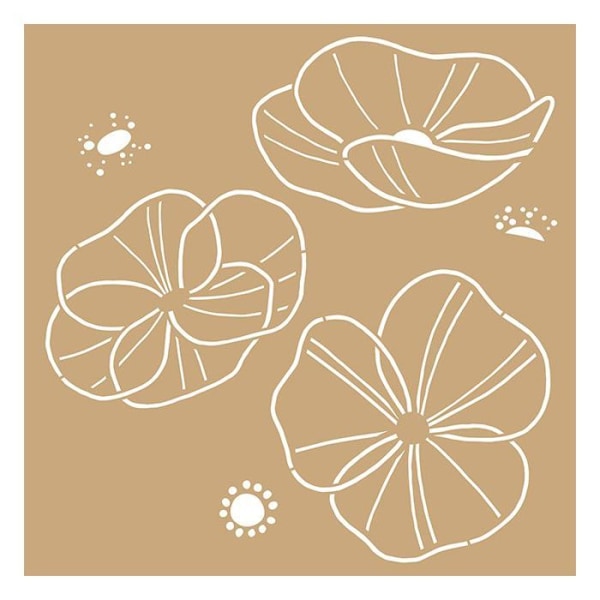 2 Kraft Poppies stencils 20 x 20 cm kastanj