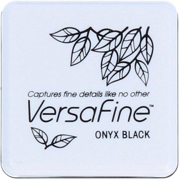 Versafine Ink - Tsukineko - Sort - 3 x 3 cm - Hurtig tørring - Ideel til små projekter sort