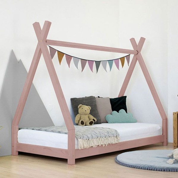 Lit tipi barn NAKANA 80 x 180 lyserød pastel Rosa