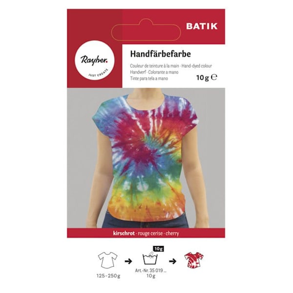 Håndfarve Batik Kirsebærrød 10g